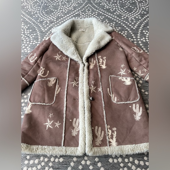 IDYLLWIND Miranda Lambert Medium Suede Sherpa Cactus Horseshoe Western Coat - Picture 2 of 14